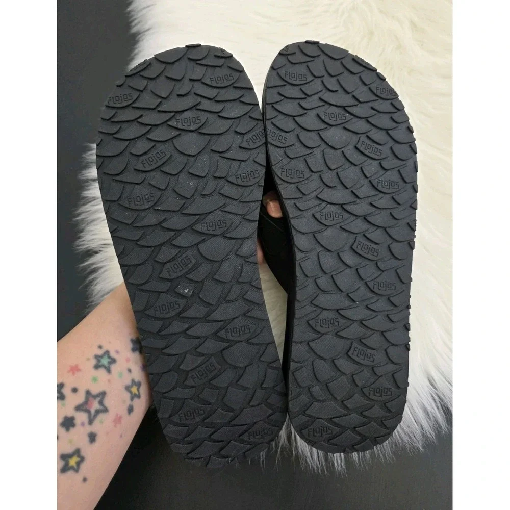 Flojos Men's Flip Flops Memory Foam Sandal Water Resistant Black New Size 11